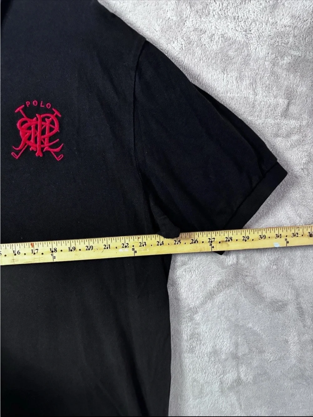 Polo Ralph Lauren Mens 2XL Black Polo Shirt Red Crest Logo Classic Fit